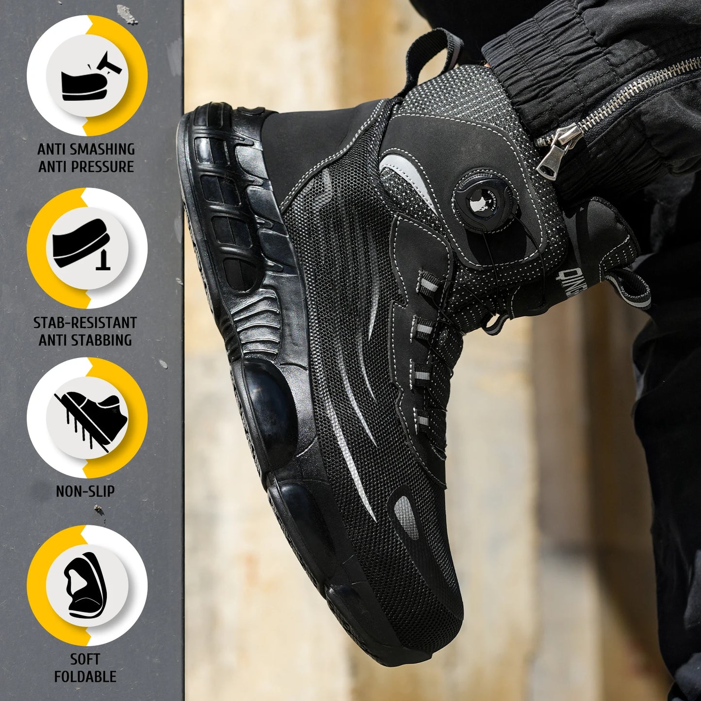 Men's High Top Lace-Free Shoes