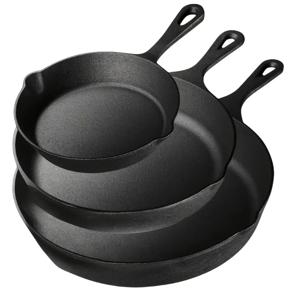 Cast Iron Skillet 3 Piece Set