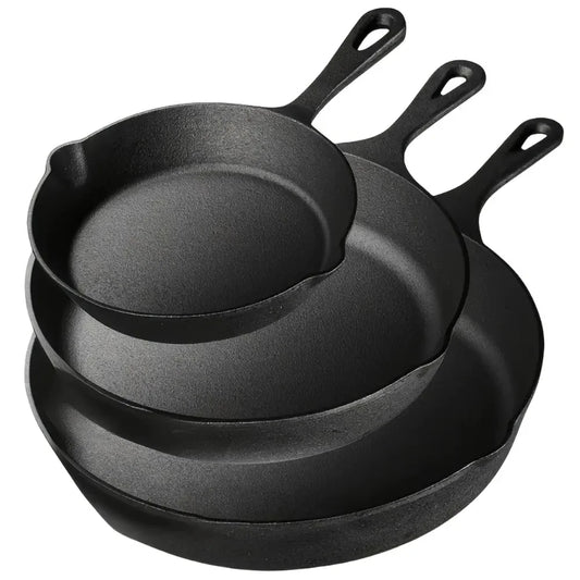 Cast Iron Skillet 3 Piece Set