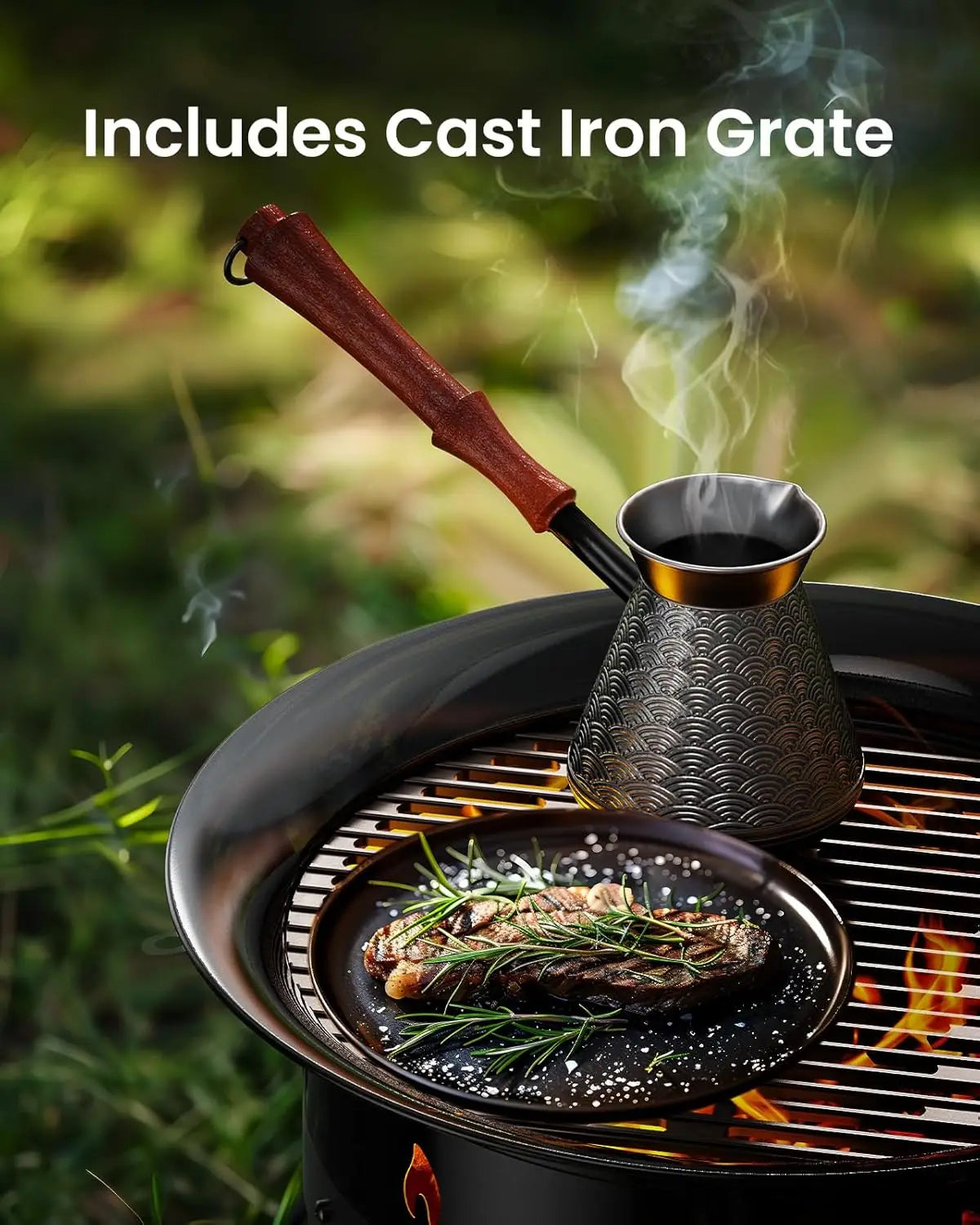 Portable Firepit With Grilling Grate