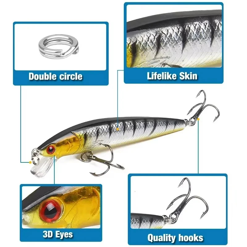10 Piece Minnow Fishing Lures