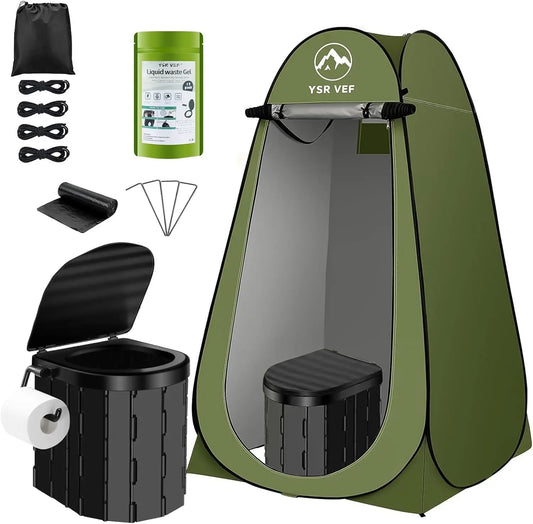 Portable Pop-Up Camping Toilet Tent With Shower