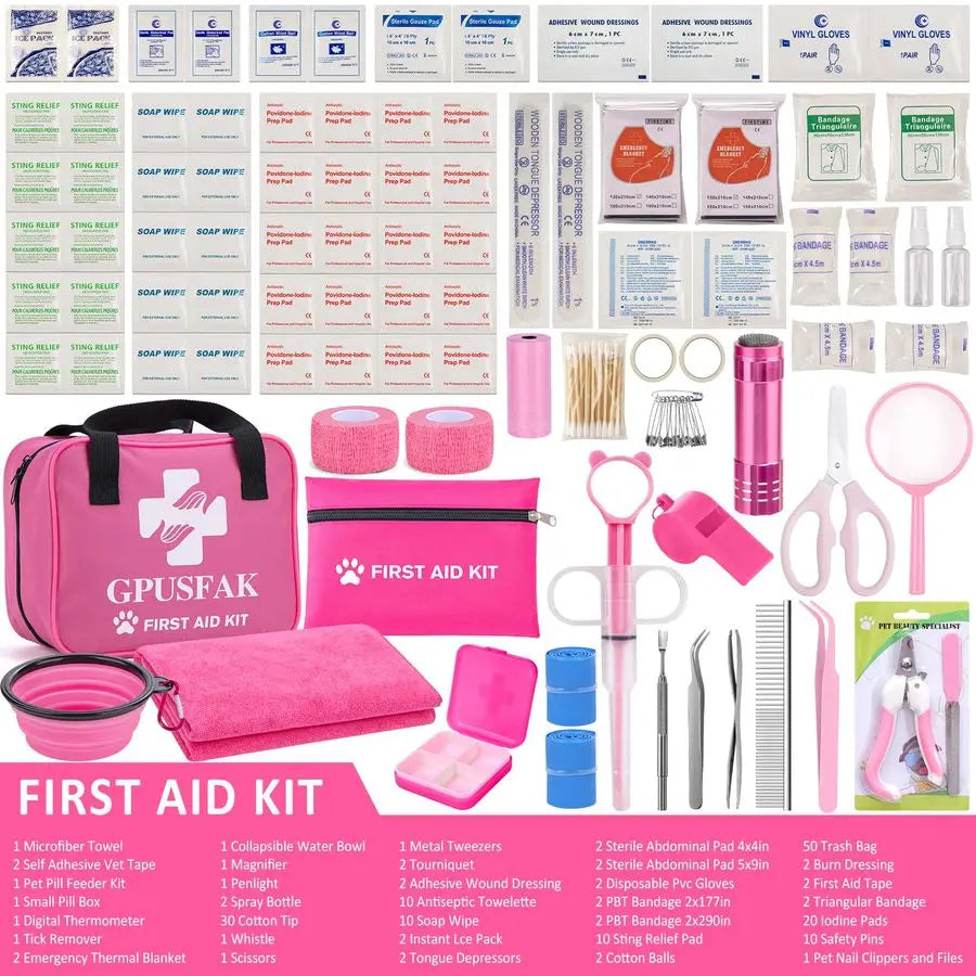 136pcs Dog First Aid Kit