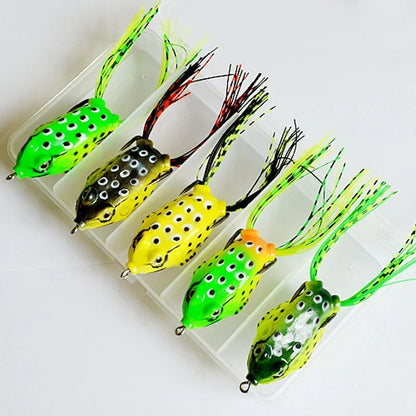 5Pcs Fishing Soft Toad Frogs