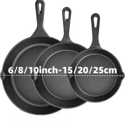 Cast Iron Skillet 3 Piece Set