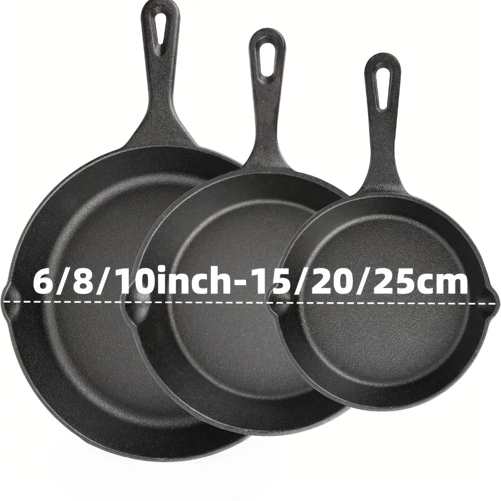 Cast Iron Skillet 3 Piece Set