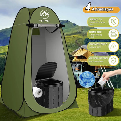 Portable Pop-Up Camping Toilet Tent With Shower