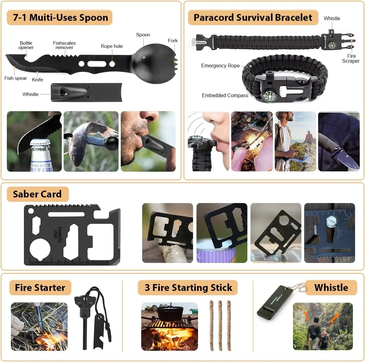 250Pcs Emergency Survival Kit